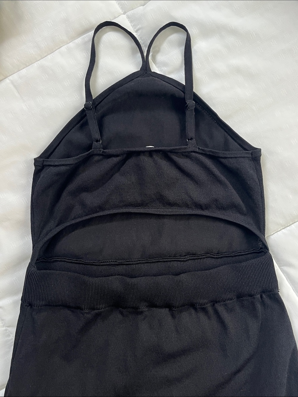 ASTR the Label Talia Halter Black Cutout Midi Dress with Cross-Strap Neckline - Picture 3 of 4